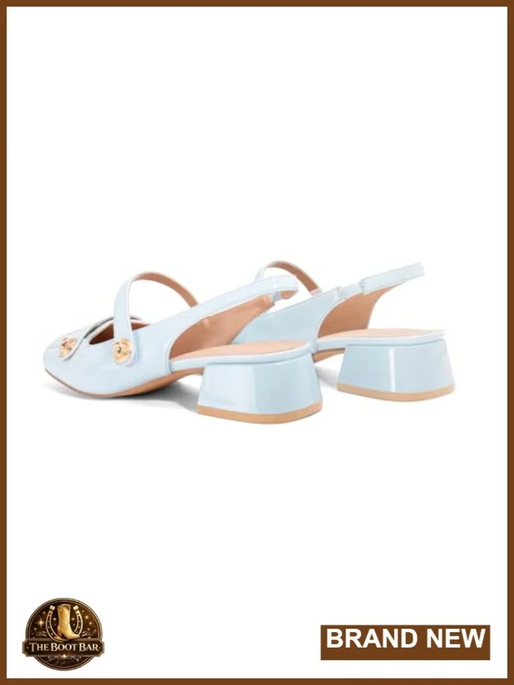 Slingback Mary Jane Heels Low Block Heel Closed Square Toe Pump Shoes